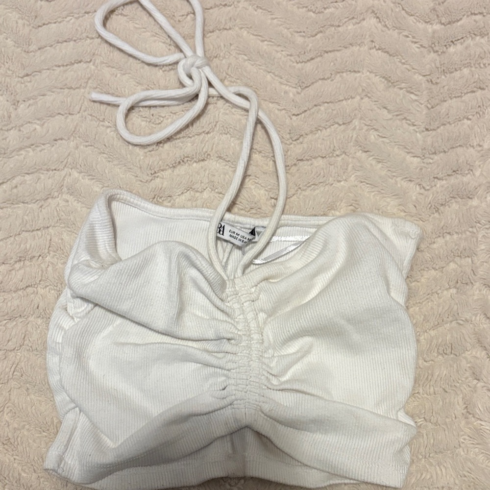 Zara White Halter Top